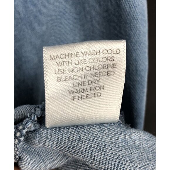 Westport Womens Embroidered Chambray Dress Size 2 Blue Western Boho Cowgirl - Picture 6 of 9